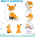 DolliBu Fox Bath Buddy Squirter - Floating Orange Fox Rubber Bath Toy, Fun Water Squirting Bathtime Play For Toddlers, Cute and Soft Wild Life Animal Toy For The Bathtub, Beach & Pool for Girls & Boys