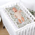Watercolor Bunny Boho Flowers Leaves Changing Pad Covers, 32''x16'' Fitted Diaper Sheets for Baby Boy Girl