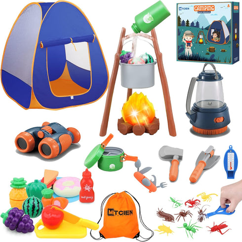 MITCIEN Kids Camping Toys Set with Tent, Outdoor Camping Toys for Toddlers Boys Girls Age 3-6