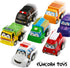 12 Pack Set, Set Funcorn Toys Pull Back Car, Assorted Mini Plastic Vehicle Pull Back Truck and Car Toys for Boys Kids