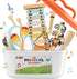 LOOIKOOS Musical Instruments for Toddlers 1-3, Neutral Color Kids Montessori Wooden Percussion Instruments Set