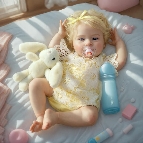 DollsGirl18 Inch 3+ SCOM Reborn Realistic Baby Lifelike Realistic DollsSilicone Cute Soft Body Doll Real Life Doll Gift