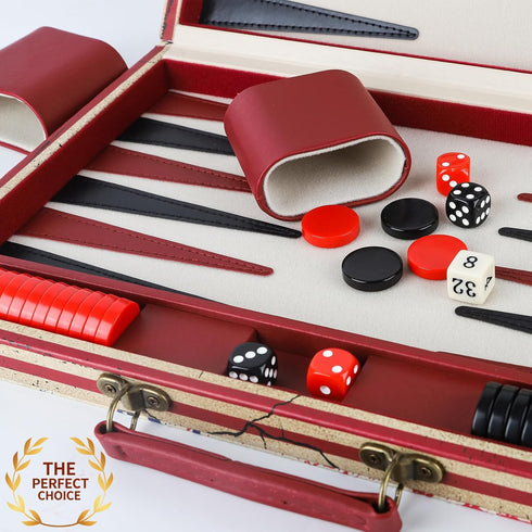 Backgammon Set - American Flag Design Classic Board Game for Family Game Night or Friends Party
