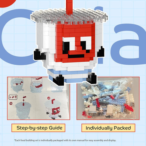 Set, 14+ (6 Pack) HIGH GODO Food Party Favors Building Mini Food Building Blocks Model Kits, Goodie Bag Stuffers