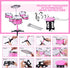 Kids Drum Toy Set Rock Jazz Drum (Pink) - Suitable for Children Aged 3-6