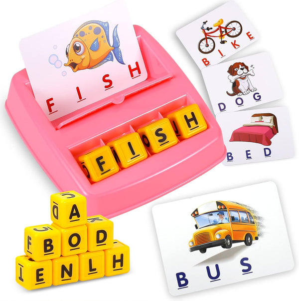 Fenikso Matching Letter Game - Alphabet Spelling & Reading Words Educational Toy for Preschooler & Kindergarten Kids