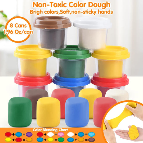 2 1 Sets 2-4-8, 3 8 Dough,2 oz in Color Dough for Kids Ages Kitchen Creations Ice Cream Pizza Maker Machine, Art Crafts