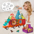 Magnetic Tiles Building Blocks with 4 Cars Magnet Train Set - STEM Toy for Kids, Educational Creativity