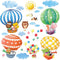 DECOWALL DA-1406B Animal Hot Air Balloons Wall Stickers, Peel and Stick Removable Decals for Kids Nursery Bedroom Décor