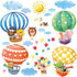 DECOWALL DA-1406B Animal Hot Air Balloons Wall Stickers, Peel and Stick Removable Decals for Kids Nursery Bedroom Décor
