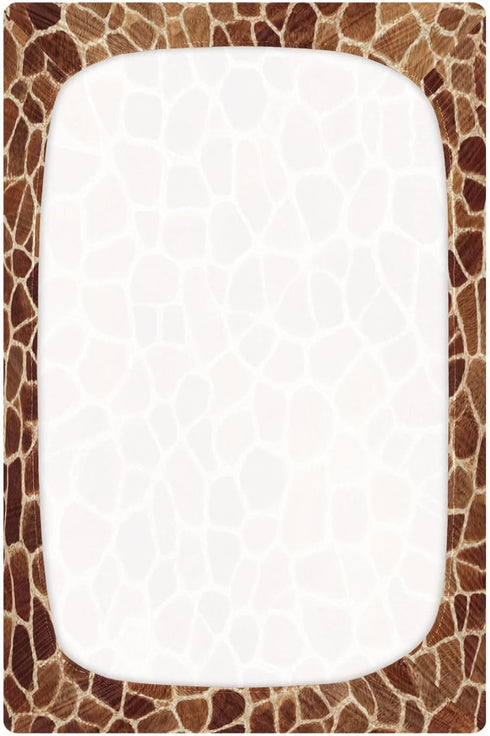Pigsaly 27x39 Inch Crib Sheets Vintage Brown Giraffe Skin Baby Sheet for Standard Crib Mattress Boys Girls Toddler Bed