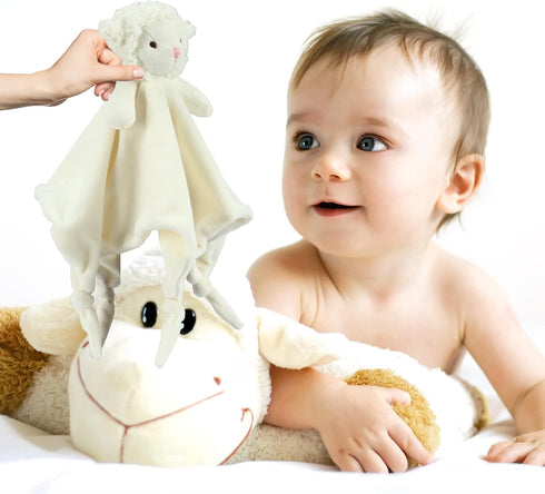 Set 2 1 1 1 CREVENT Baby Welcome Gift Storage Basket with Blankets+ Security Blanket + Taggie + Gift Bag with Ribbon