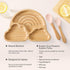 Set Set Bamboo Suction Plate for Baby Kid Toddler Plate Spoon Fork with Removable Silicone Suction All-Natural Baby