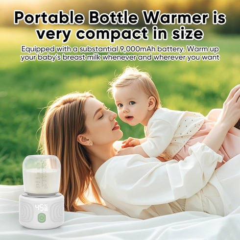 Maypott 3 4 Baby Bottle Warmer, Portable Minutes Fast Milk Warmer for Travel with Selectable Temperature & Burn