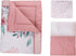 CribMATE 3 Set Set PSCB3-001 27 52 PCs Pink Floral Swan Nursery Crib Bedding Baby Girl White Pink Flower Swan Princess