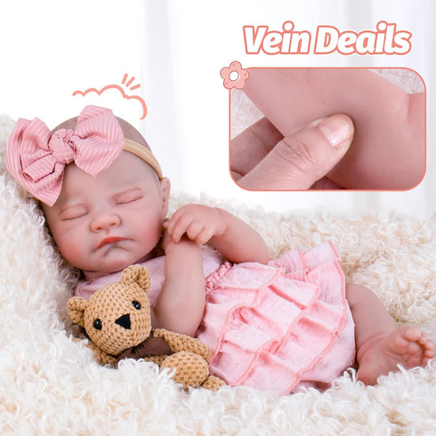 Aori Lifelike Reborn Doll, Realistic 20 Inch Sleeping Newborn Baby Girl, Poseable Limbs with Feeding Kit