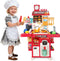 Drmukie Upgrade Toy Kitchen Set for Kids Toddlers Mini Kitchen Playset with Spray