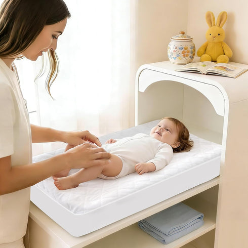 DMS PROTECTOR 2 Pack, Waterproof Changing Pad Cover Quilted Viscose Fitted Diaper Chang Table Cover, Soft Changing Pad