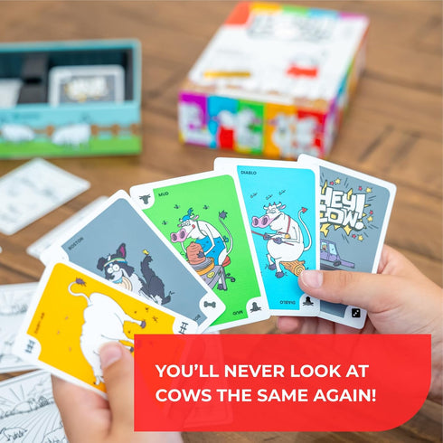 Tweedle Dee Games 6+ Hey Cow! - Family Card Game for Kids and Adults - Fun Farm-Themed Strategy Game Ages - Easy