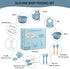 mraisebossup Set 15 Silicone Baby Feeding PcsBaby Plates,Baby Spoons Suction Bowl Divided Plate Bib Cup Finger Brush