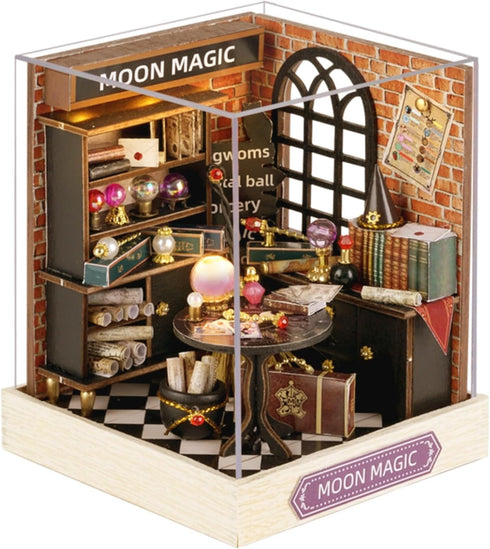 YSWOOD WORLD DIY Miniature House Kit, Mini House Building Kit with LED & Dust