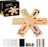 Deeper Holes & Larger Marbles Original Wooden Marble Board Game, Portable for