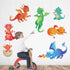 Large Dragon Wall Decals - Cartoon 3D Dinosaur Kids Wall Stickers for Bedroom, Playroom, Baby Nursery Wall Decor