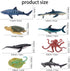 TOYMANY 24pcs Mini Ocean Animal Figurines, Realistic Cake Toppers with Sharks, Whales & Octopus for Kids' Parties and