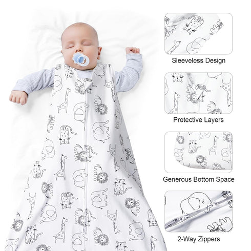 3 Pack 100% 12-18 2-Way david's kids Cotton Baby Sleep Sack Months, Soft Baby Wearable Blankets with Zipper, Comfy