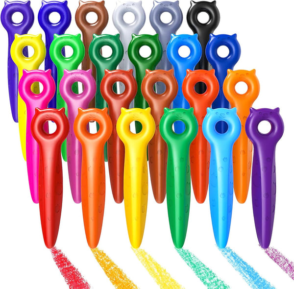 KERIFI Triangle Jumbo Crayons for Toddlers, Mess Free Washable Toddler First Crayons