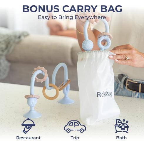 Relifestyle 6-12 High Chair Suction Toy for High Chair Trays, Baby Suction Cup Toy with Large Suction Base, Food Grade