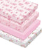 VitalCozy 4 Pcs Pink Bow Ballerina Crib Sheet Set Newborn Bedding Nursery