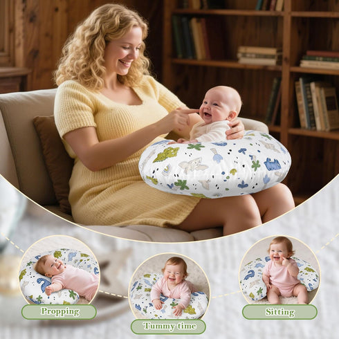 Hypoallergenic,Tummy (0-12Months) Nursing Pillow & Breastfeeding Pillow Ergonomic C-Shape for Breastfeeding & Bottle