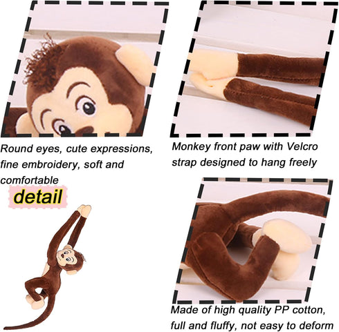 Hanging Monkey Stuffed Animal Plush Toy - 27.6" Decoration Gifts for Kids