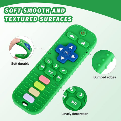 Fu Store Black Silicone Teething Toys for Infants, Remote Control Shape Teethers, BPA Free & Freezable