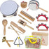 Wooden Musical Instruments Set for Toddlers 1-3, Natural Wood Percussion Instruments Xylophone