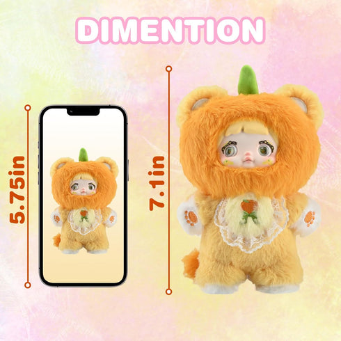 Mckkymi Nommi 1PC, (1 7 Plush Blind Box, Kawaii Cute Fruit Series Stuffed Blind Box Doll Kawaii Mystery Plush Toys