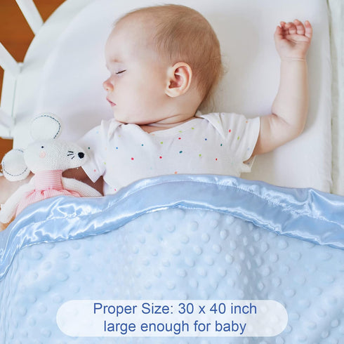 3 Pack 30 40 Inch Satin Baby Blanket with Silky Satin Backing Double Layer Soft Dotted Silk Baby Blanket x for Newborn