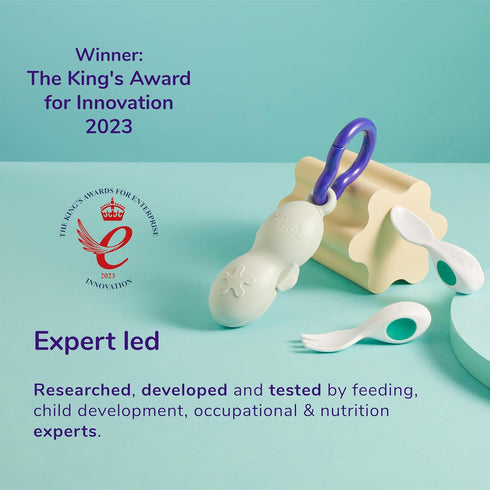 doddl Baby Spoon and Fork Set with Travel Case, Ergonomic Utensils for Self Feeding, BPA Free, Dishwasher Safe