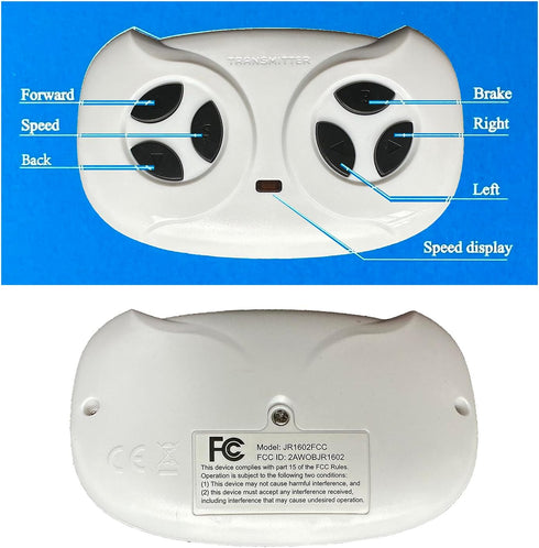 JR1602 FCC 2.4G Bluetooth Remote Control for Ride On Car, Transmitter Accessories for Kids SUV