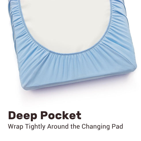 Pack of 2 Changing Pad Covers, 100% Cotton Breathable, Ultra Soft Sheets for Newborns (Blue and Planets)