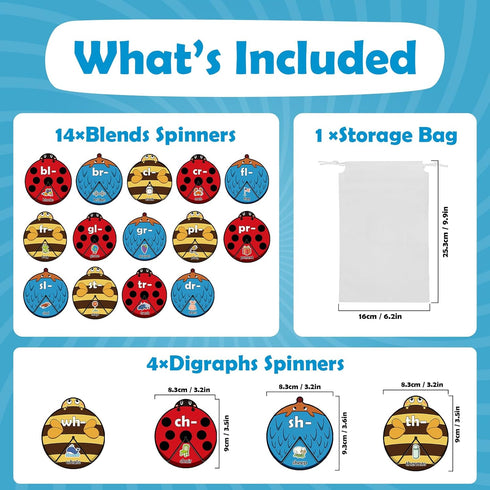 Blends & Digraphs Cards, Phonics Games for Toddlers, Learn to Read, Spelling Reading Learning Activities