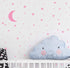 Moon and Stars Wall Decal Vinyl Sticker - Good Night Nursery Decor for Kids Room (Soft Pink)