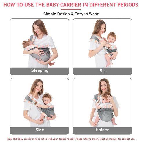 6-40 lbs Adjustable One Shoulder Baby Carrier for Infant, Lightweight Breathable Mesh Baby Hip Carrier Portable Baby