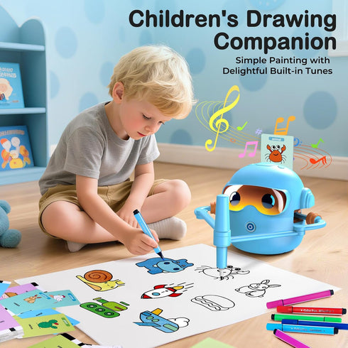 NAUQUOHZ 3 4 5 6 7 8 100 Cards,16 Drawing Robot for Kids Montessori Painting Toys for Year Old, Voice Interactive