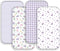 FIGEPO 4 Pack Butterfly Baby Crib Sheets for Baby Girls Purple Crib Fitted