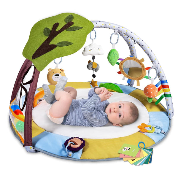 Lupantte Baby Gym Play Mat with 9 Toys for Sensory and Motor