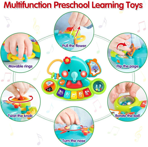 Baby Piano Toy for 6 to 12 Months, Light Up Music Baby Toys for Early Learning Educational Piano Keyboard