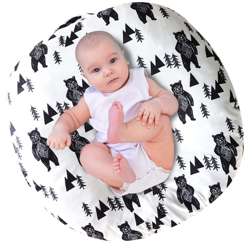 Baby Lounger Cover, Bear Newborn Lounger Cover for Boys, Snugly Fit Infant Removable Slipcover (Lounger Pillow Not