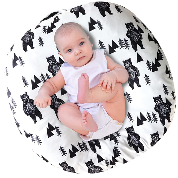 Baby Lounger Cover, Bear Newborn Lounger Cover for Boys, Snugly Fit Infant Removable Slipcover (Lounger Pillow Not